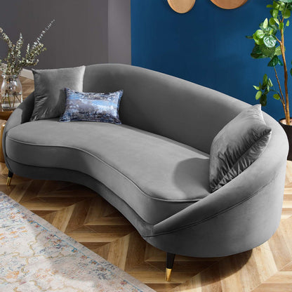 Echo Performance Velvet Sofa, Velvet, Grey Gray, 19972