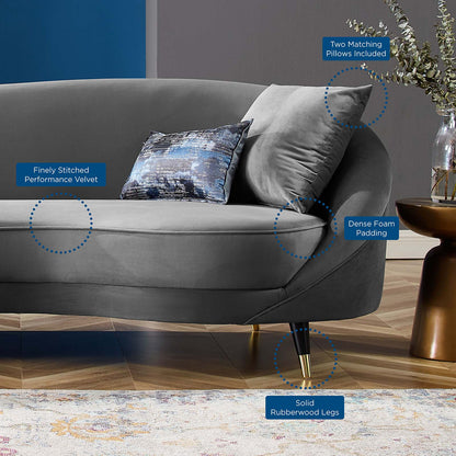 Echo Performance Velvet Sofa, Velvet, Grey Gray, 19972