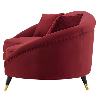 Echo Performance Velvet Sofa, Velvet, Red, 19973