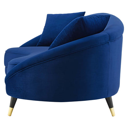 Echo Performance Velvet Sofa, Velvet, Blue Navy, 19974
