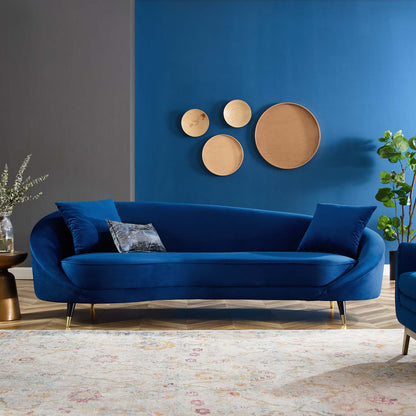 Echo Performance Velvet Sofa, Velvet, Blue Navy, 19974