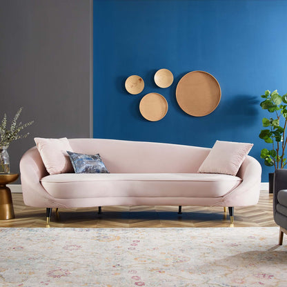 Echo Performance Velvet Sofa, Velvet, Pink, 19975