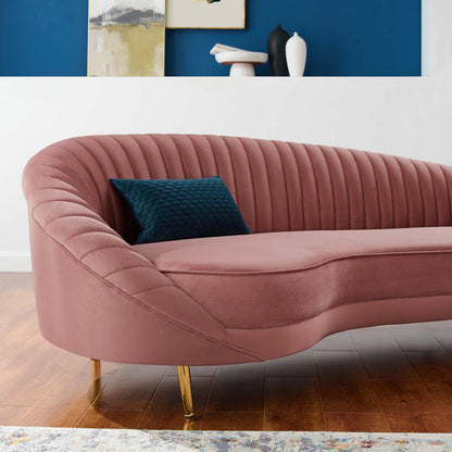 Camber Channel Tufted Performance Velvet Sofa, Velvet, Pink, 19976