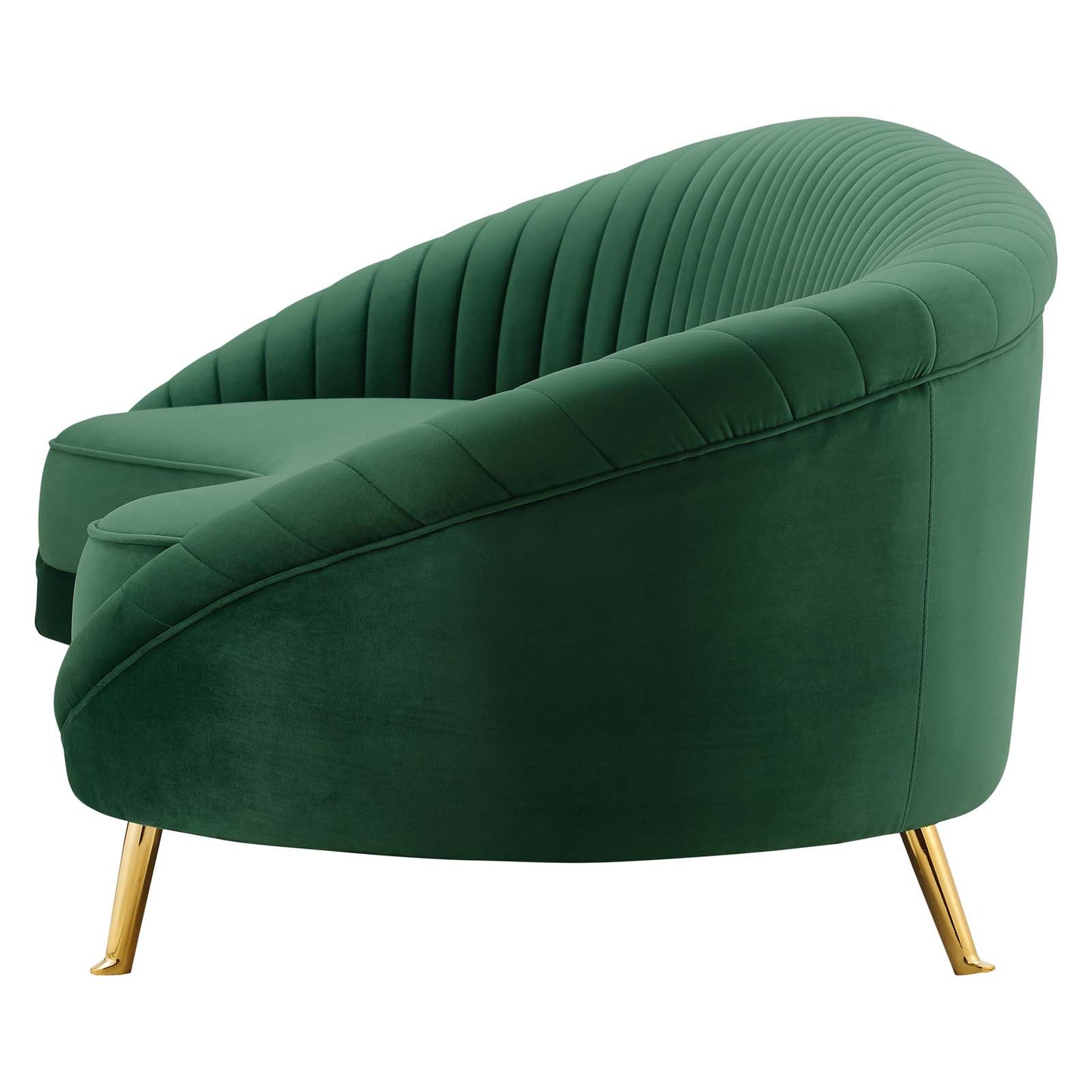 Camber Channel Tufted Performance Velvet Sofa, Velvet, Green, 19977
