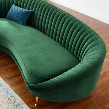 Camber Channel Tufted Performance Velvet Sofa, Velvet, Green, 19977