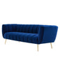 Favour Channel Tufted Performance Velvet Sofa, Velvet, Blue Navy, 19981