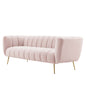 Favour Channel Tufted Performance Velvet Sofa, Velvet, Pink, 19982