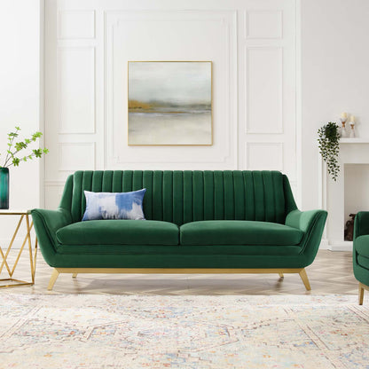 Winsome Channel Tufted Performance Velvet Sofa, Velvet, Green, 19983