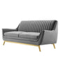 Winsome Channel Tufted Performance Velvet Sofa, Velvet, Grey Gray, 19984