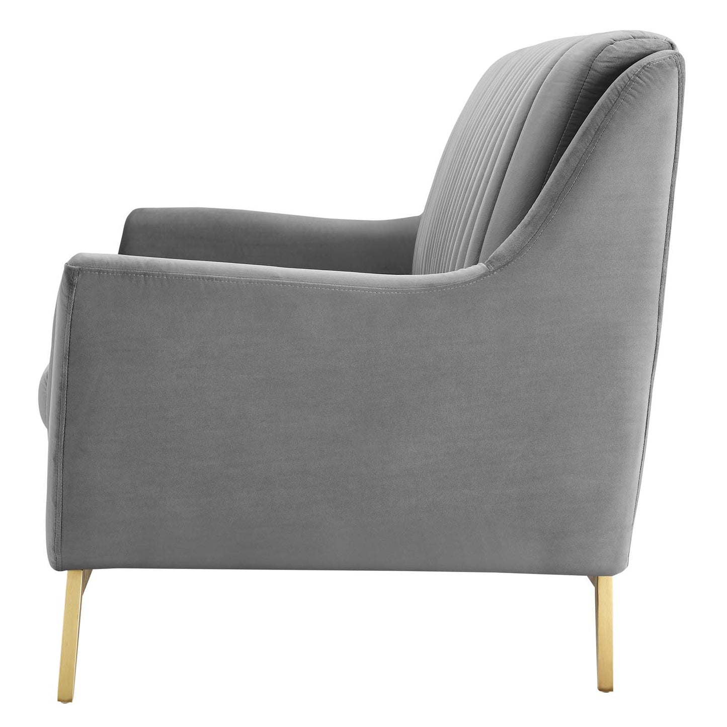 Winsome Channel Tufted Performance Velvet Sofa, Velvet, Grey Gray, 19984