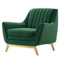 Winsome Channel Tufted Performance Velvet Armchair, Velvet, Green, 19989