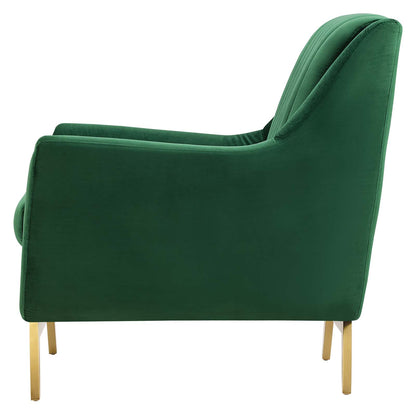 Winsome Channel Tufted Performance Velvet Armchair, Velvet, Green, 19989