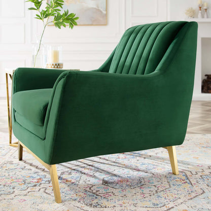 Winsome Channel Tufted Performance Velvet Armchair, Velvet, Green, 19989