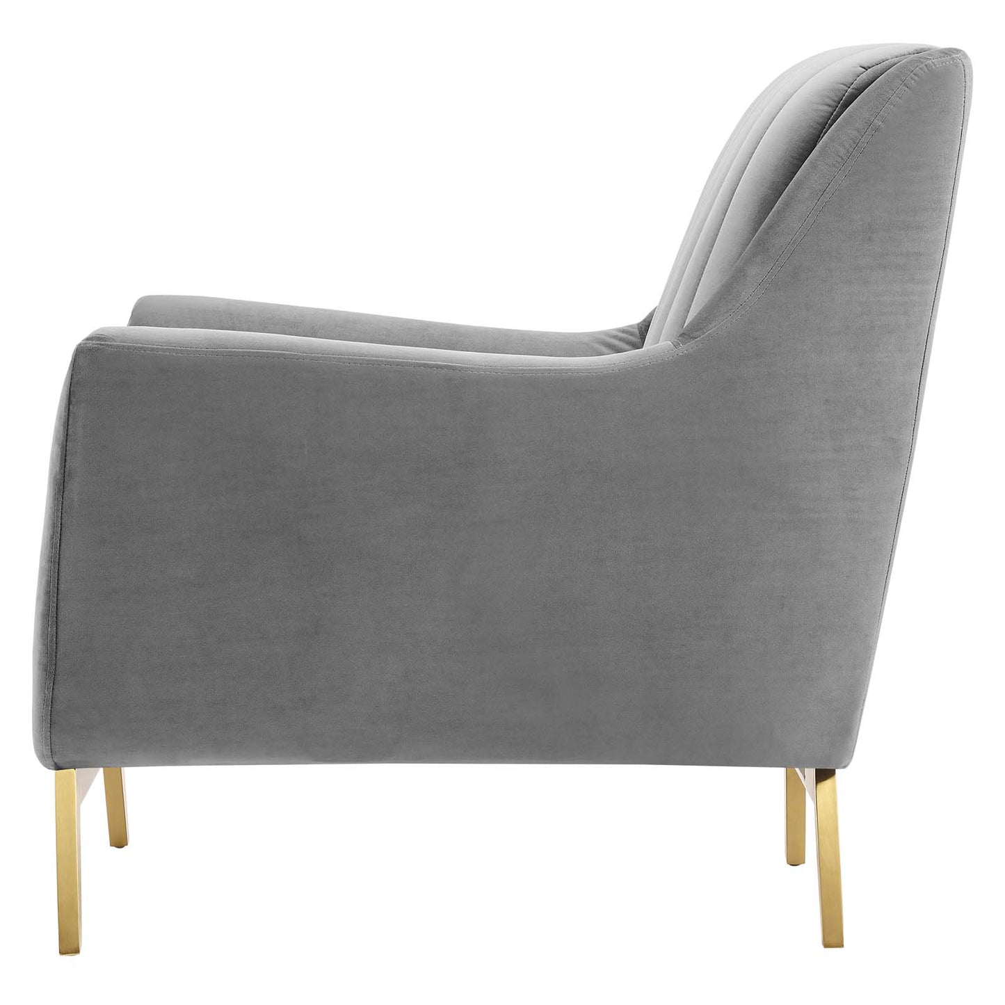 Winsome Channel Tufted Performance Velvet Armchair, Velvet, Grey Gray, 19990