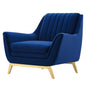 Winsome Channel Tufted Performance Velvet Armchair, Velvet, Blue Navy, 19991