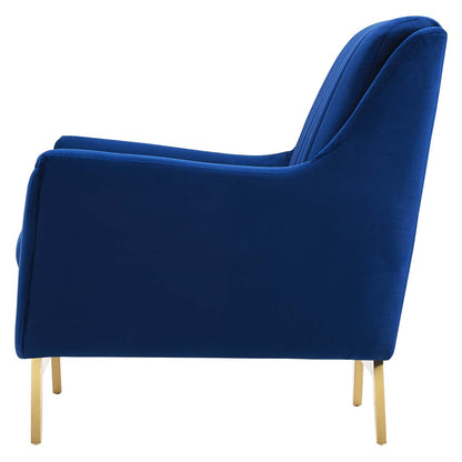 Winsome Channel Tufted Performance Velvet Armchair, Velvet, Blue Navy, 19991