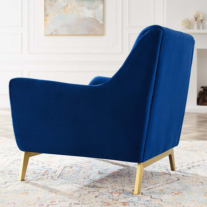 Winsome Channel Tufted Performance Velvet Armchair, Velvet, Blue Navy, 19991