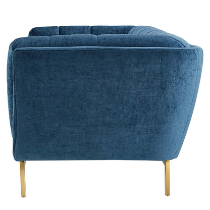 Bestow Crushed Performance Velvet Sofa, Velvet, Blue Navy, 19993
