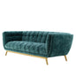 Bestow Crushed Performance Velvet Sofa, Velvet, Teal Blue, 19994