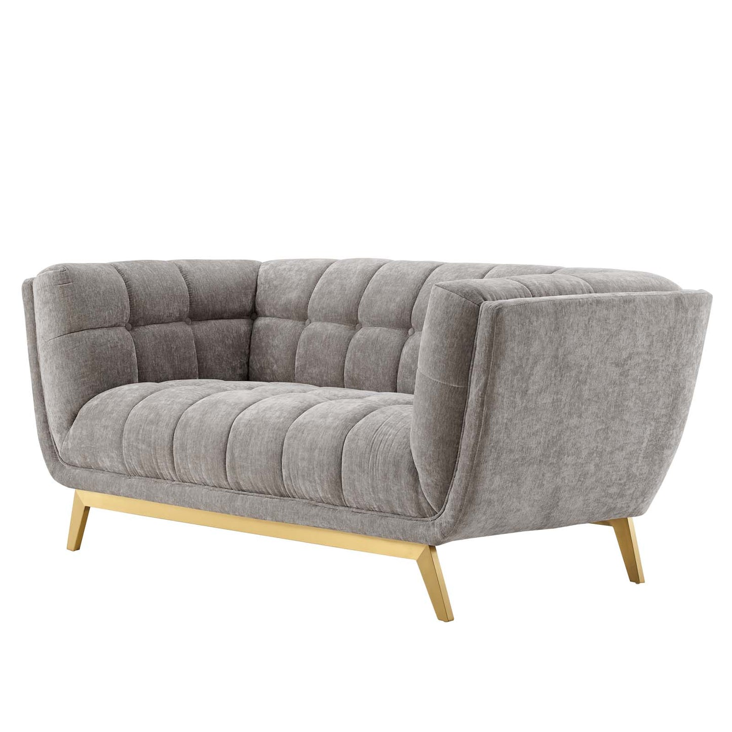 Bestow Crushed Performance Velvet Loveseat, Velvet, Light Grey Gray, 19995