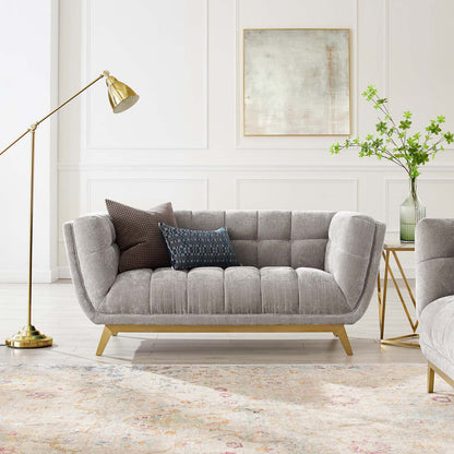 Bestow Crushed Performance Velvet Loveseat, Velvet, Light Grey Gray, 19995