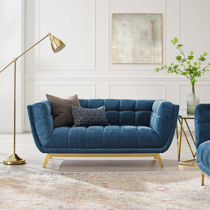 Bestow Crushed Performance Velvet Loveseat, Velvet, Blue Navy, 19996