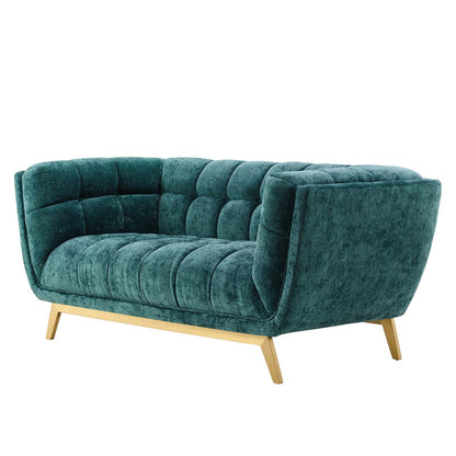 Bestow Crushed Performance Velvet Loveseat, Velvet, Teal Blue, 19997