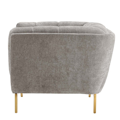 Bestow Crushed Performance Velvet Armchair, Velvet, Light Grey Gray, 19998