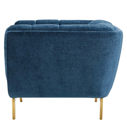 Bestow Crushed Performance Velvet Armchair, Velvet, Blue Navy, 19999