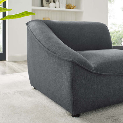 Comprise Left-Arm Sectional Sofa Chair, Fabric, Dark Grey Gray, 20001