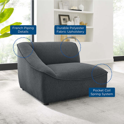 Comprise Left-Arm Sectional Sofa Chair, Fabric, Dark Grey Gray, 20001