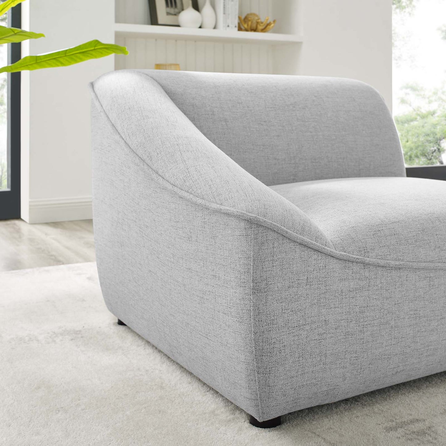 Comprise Left-Arm Sectional Sofa Chair, Fabric, Light Grey Gray, 20002