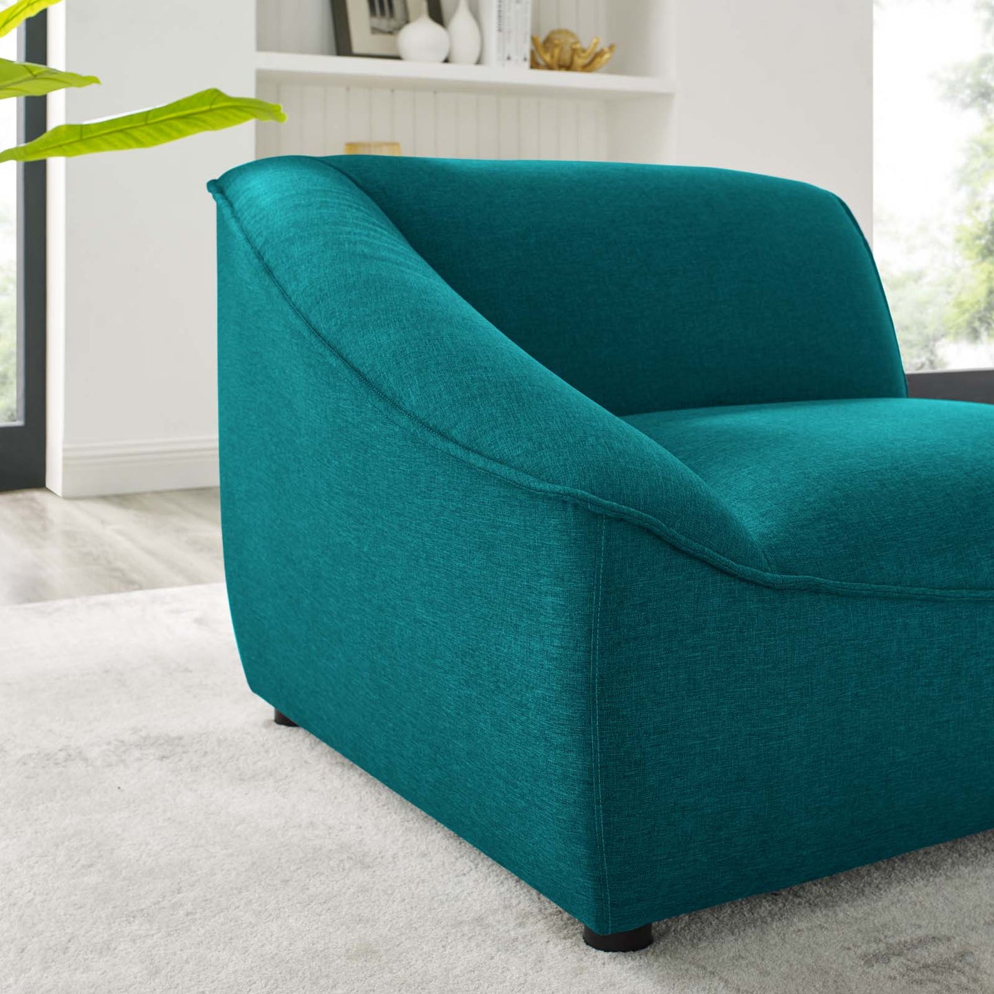 Comprise Left-Arm Sectional Sofa Chair, Fabric, Teal Blue, 20003