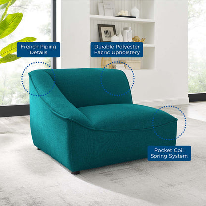Comprise Left-Arm Sectional Sofa Chair, Fabric, Teal Blue, 20003