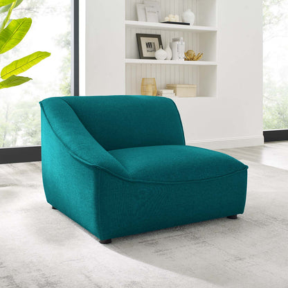 Comprise Left-Arm Sectional Sofa Chair, Fabric, Teal Blue, 20003