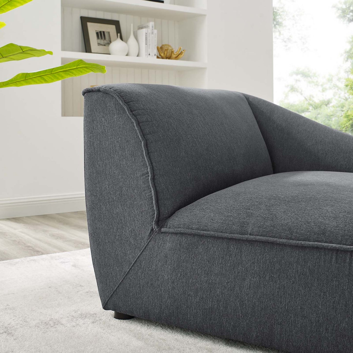 Comprise Right-Arm Sectional Sofa Chair, Fabric, Dark Grey Gray, 20004