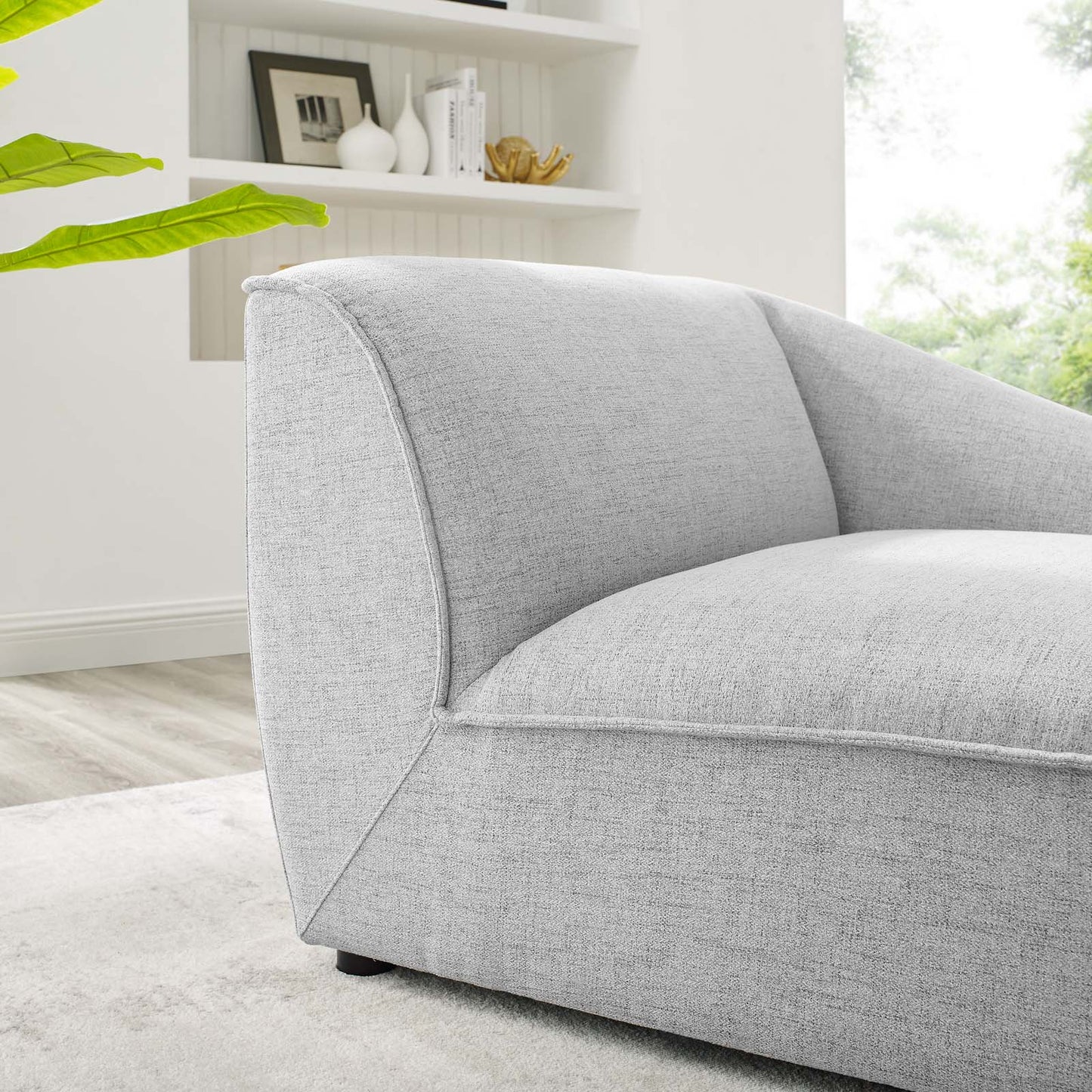 Comprise Right-Arm Sectional Sofa Chair, Fabric, Light Grey Gray, 20005