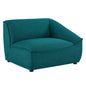 Comprise Right-Arm Sectional Sofa Chair, Fabric, Teal Blue, 20006