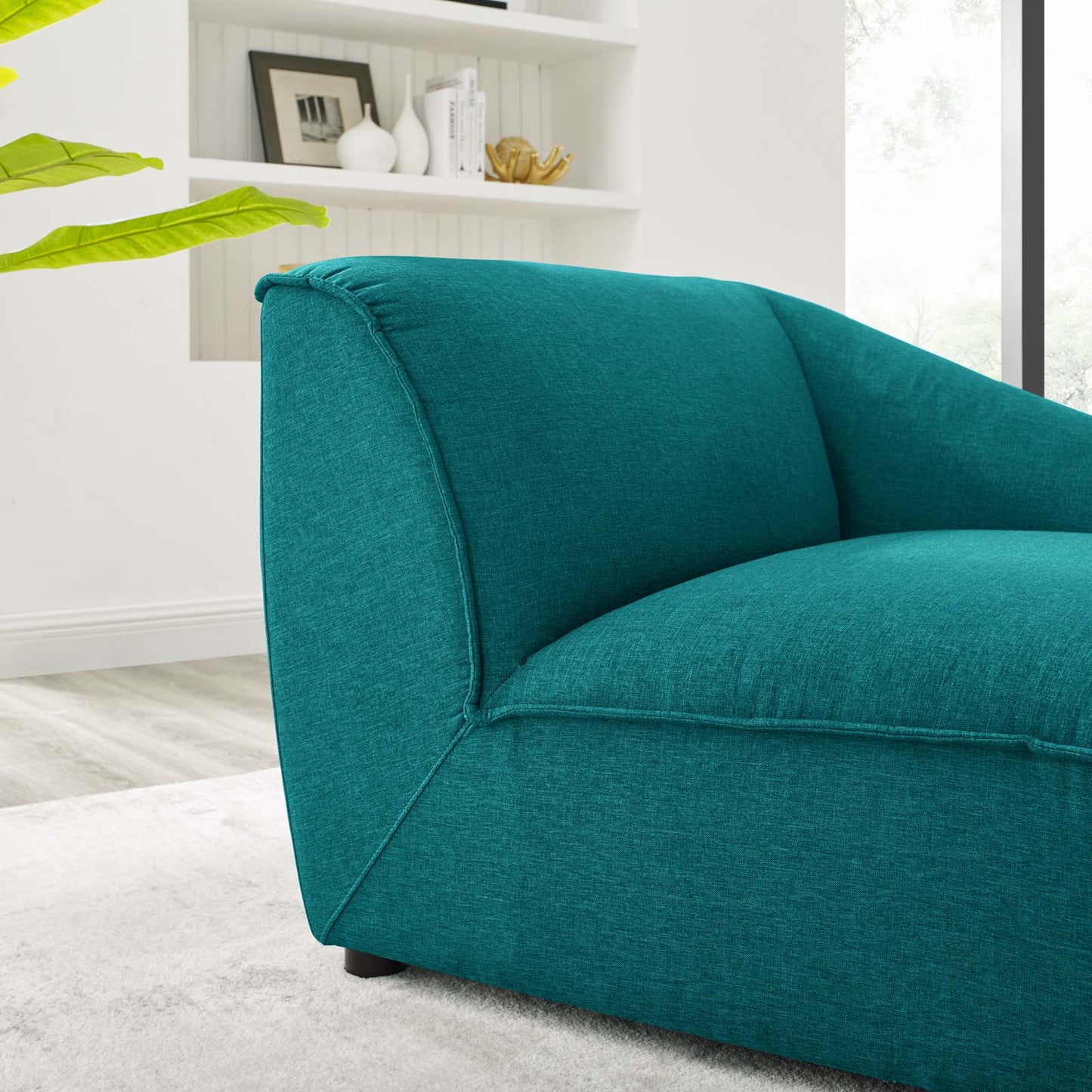 Comprise Right-Arm Sectional Sofa Chair, Fabric, Teal Blue, 20006
