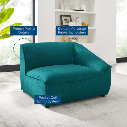 Comprise Right-Arm Sectional Sofa Chair, Fabric, Teal Blue, 20006