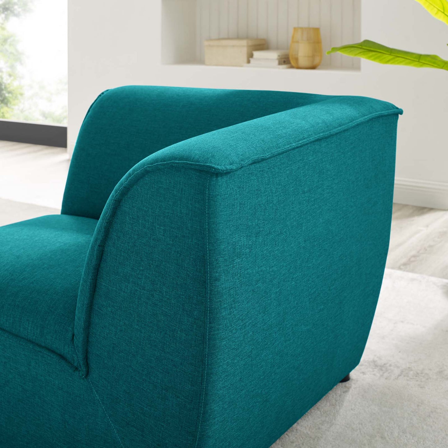 Comprise Corner Sectional Sofa Chair, Fabric, Teal Blue, 20009