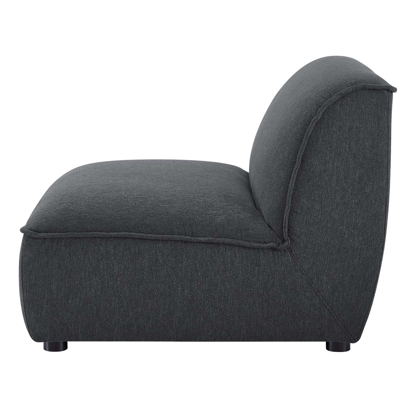 Comprise Armless Chair, Fabric, Dark Grey Gray, 20010