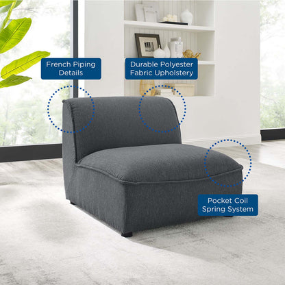 Comprise Armless Chair, Fabric, Dark Grey Gray, 20010