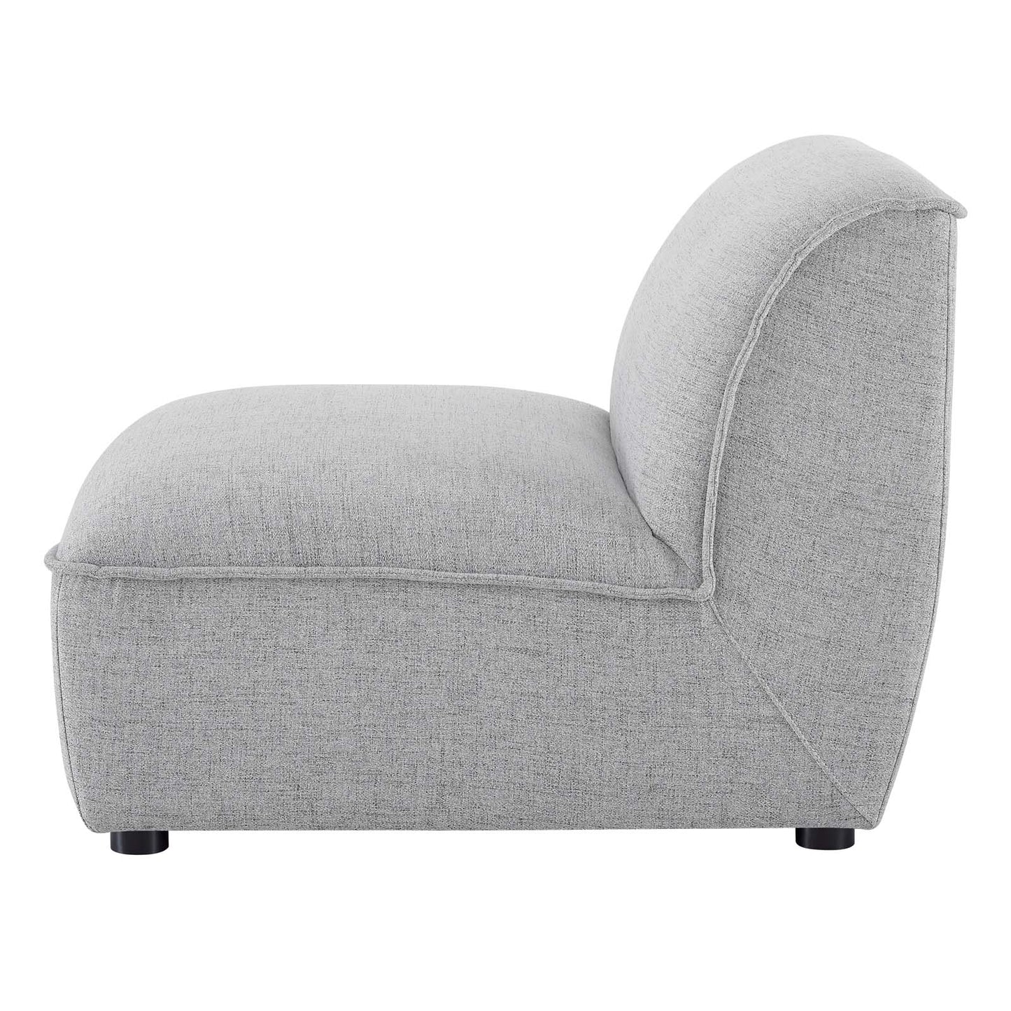 Comprise Armless Chair, Fabric, Light Grey Gray, 20011