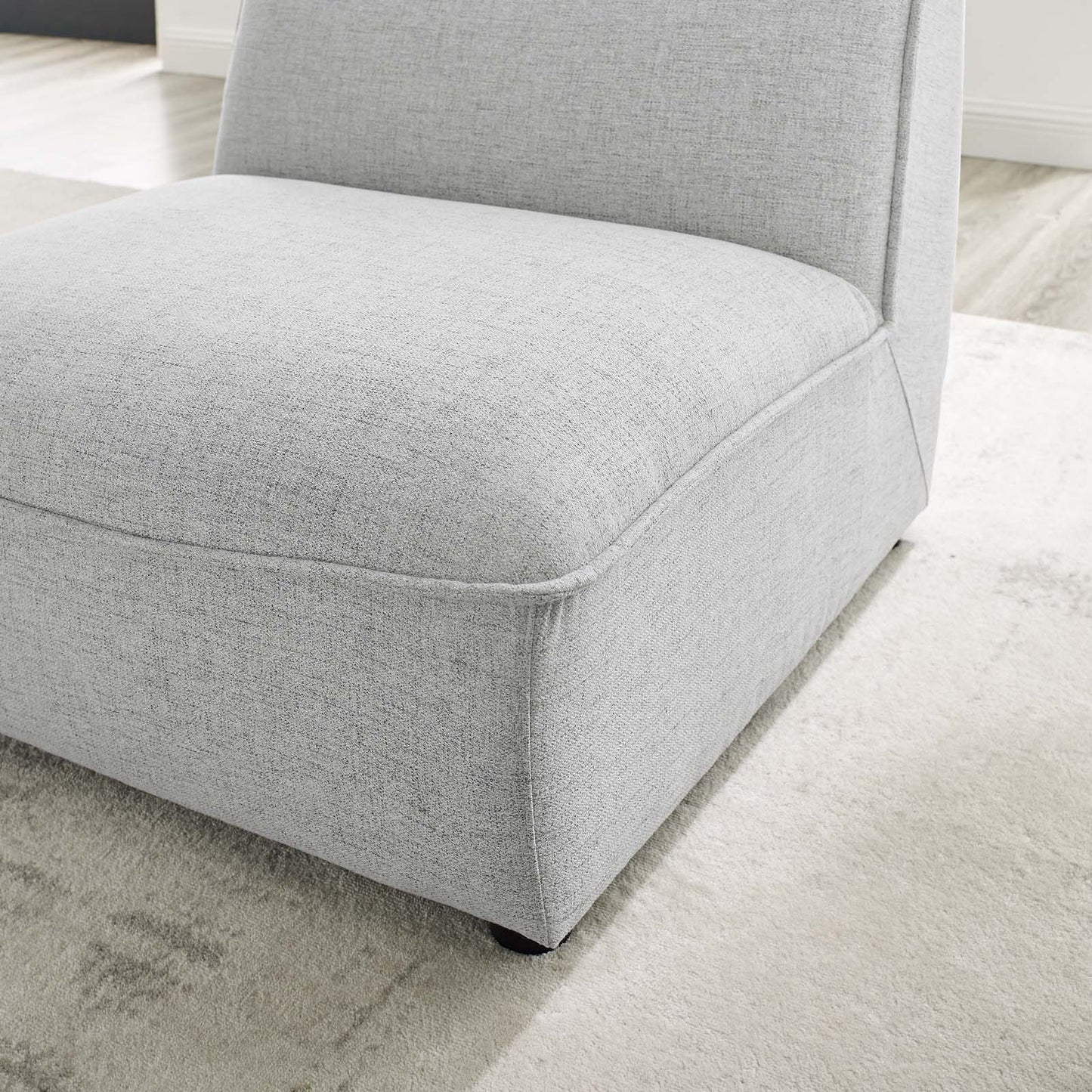 Comprise Armless Chair, Fabric, Light Grey Gray, 20011