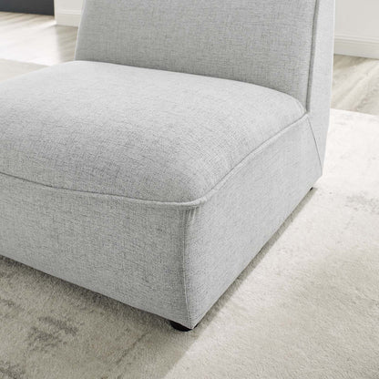 Comprise Armless Chair, Fabric, Light Grey Gray, 20011
