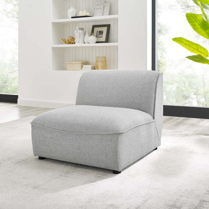 Comprise Armless Chair, Fabric, Light Grey Gray, 20011