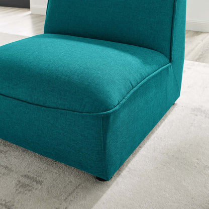 Comprise Armless Chair, Fabric, Teal Blue, 20012