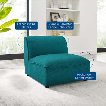 Comprise Armless Chair, Fabric, Teal Blue, 20012