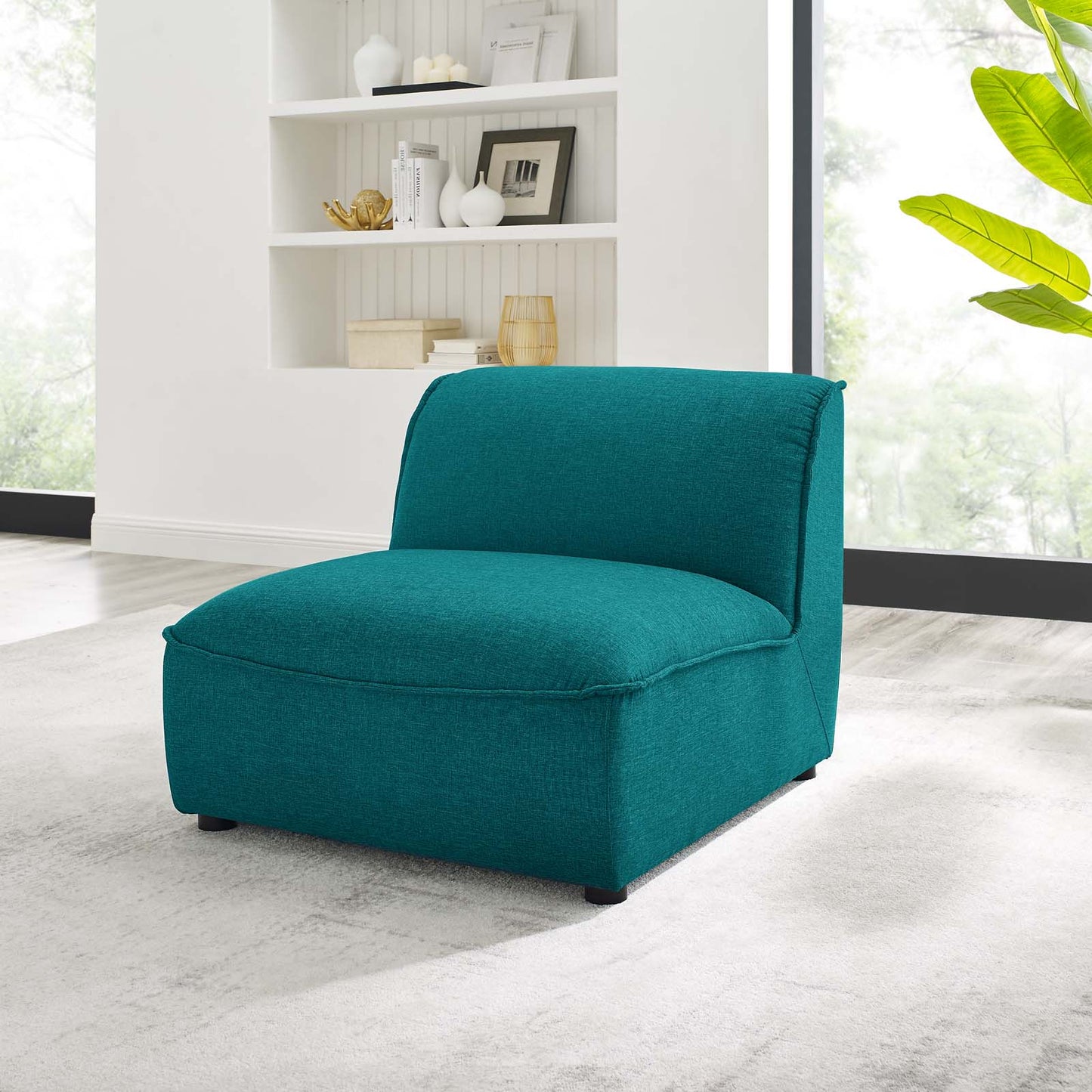 Comprise Armless Chair, Fabric, Teal Blue, 20012
